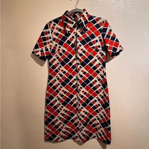 Vintage 60s pattern mod dress